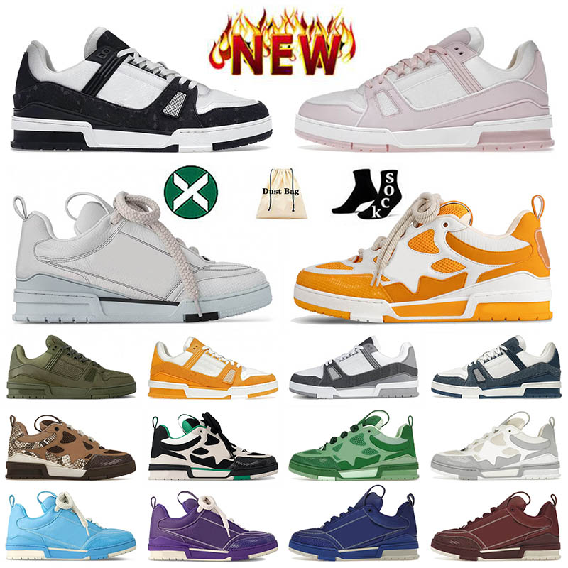 Top Fashion Hot designers skate mocassins hommes femmes semelle épaisse cuir de veau chaussures d'entraînement Virgil sole chaussures le fou snea