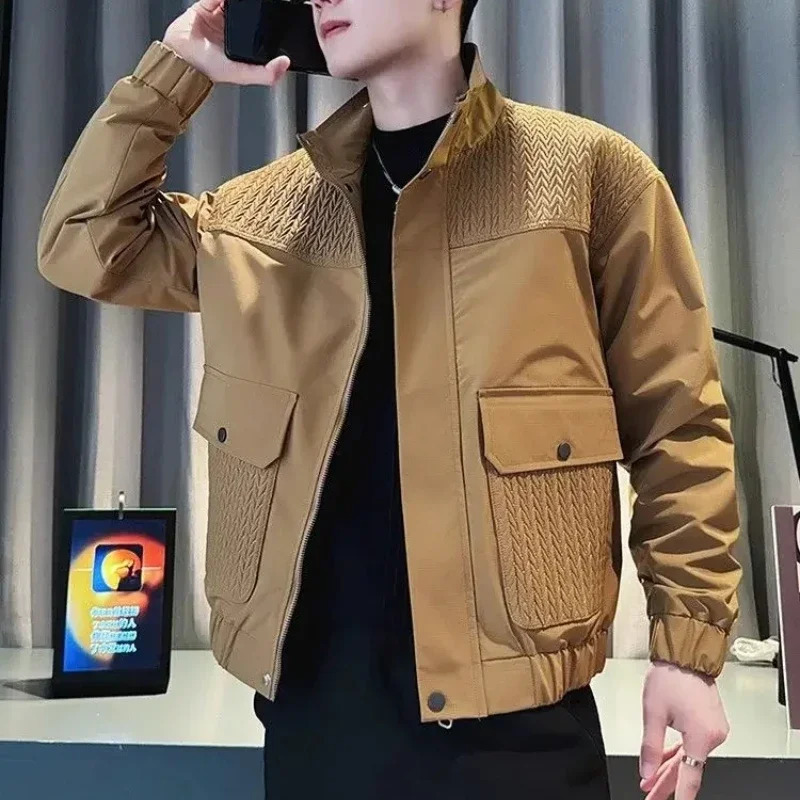 Spring Autumn Zip V Male Coats Casual Mens Jackets Cold Clothing Fashion Fast Delvery Joker Original s High Quality 250207BJ