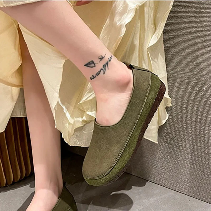2025 Spring Autumn Round Toe Soft Pu Leather Flats Shoes Women Moccasins Shoes Comfort Patchwork Solid Slip on Casual Loafers