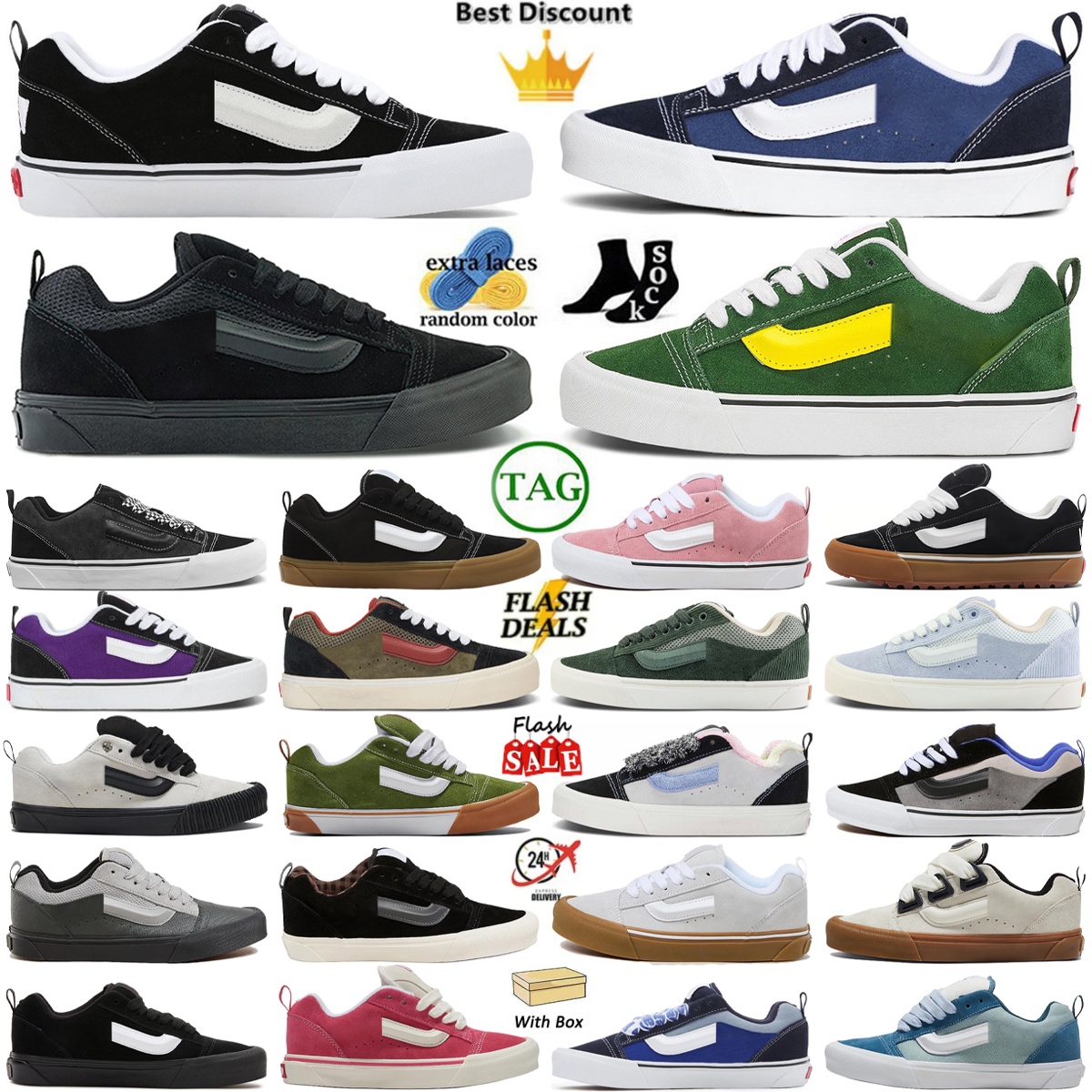 designer sneakers knu skool shoes Grey Marshmallow Triple Black Gum Green Orange Port White Purple Red Retro Color Brown mens womens-image-921091527