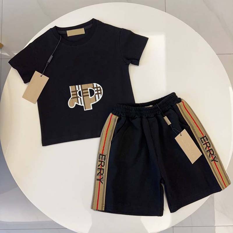 kids clothes boys T-shirt Set designer tops fashion street casual cotton summer kid infants toddler baby childrens 2 Piece t-shirt Set size 90-15-image-1032132412