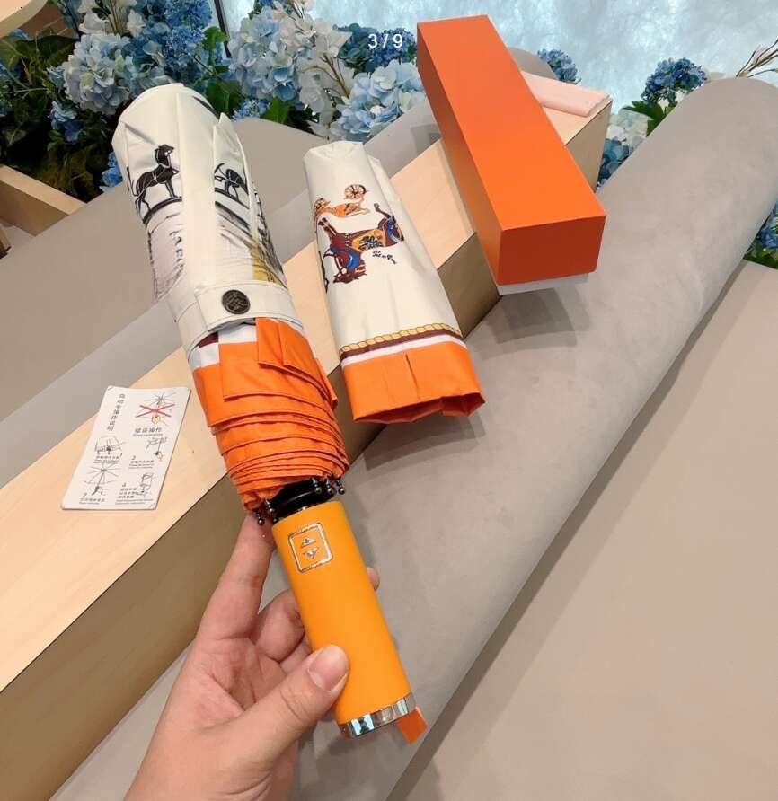 High end trendy with three fold automatic sun protection UV protection suitable for both sunny and rainy ocns as a gift umbrella a04 M260303-image-1096033600