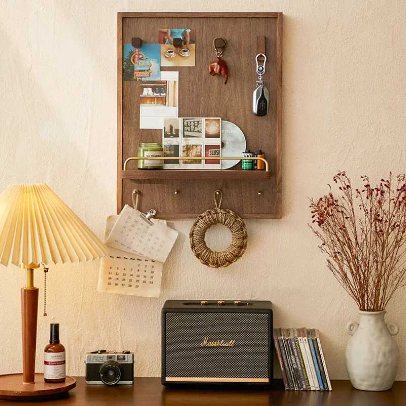 Storage Holders Racks North American Black Walnut Electric Meter Box Cover Solid Wood Circuit Breaker Storage Rack Open Type Electric Meter Box D-image-1044141211