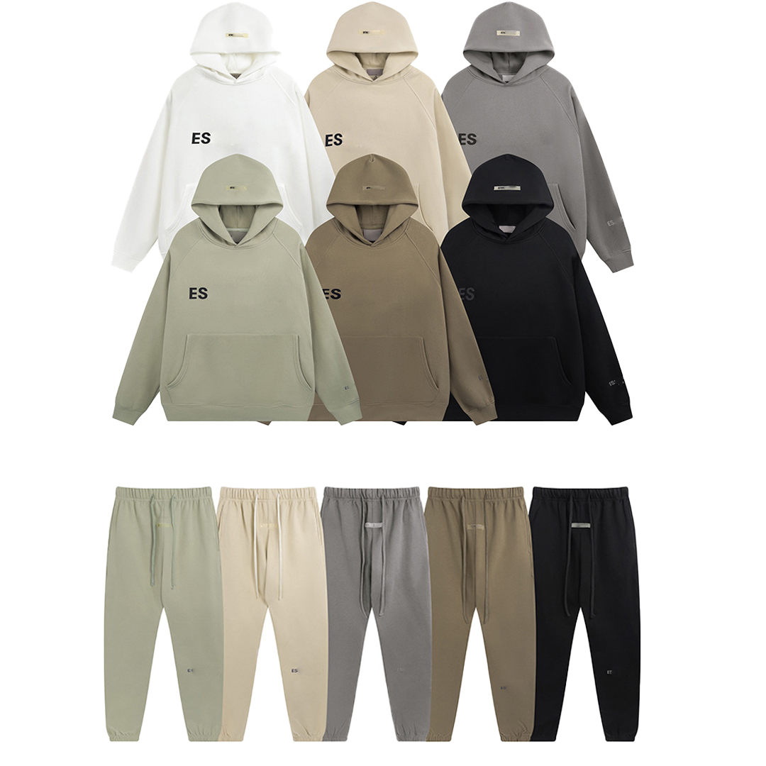 Designer Mens Tracksuit Simple Solid Color Hoodie Letter Printed Elastic Waist Pants Womens Thick Autumn Winter Trendy Sportwear