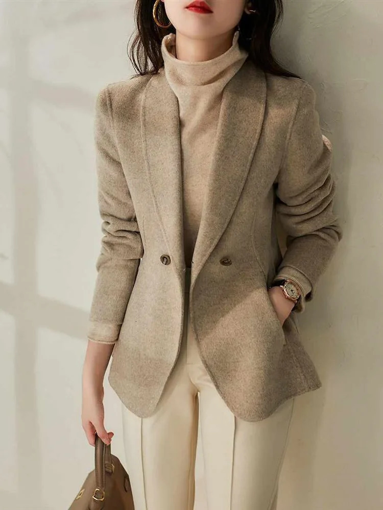 Fashion Spring Autumn Women Work Long Sleeve Single Breasted Comfortable All-match Solid Color Casual Elegant Overcoat 250207BJ