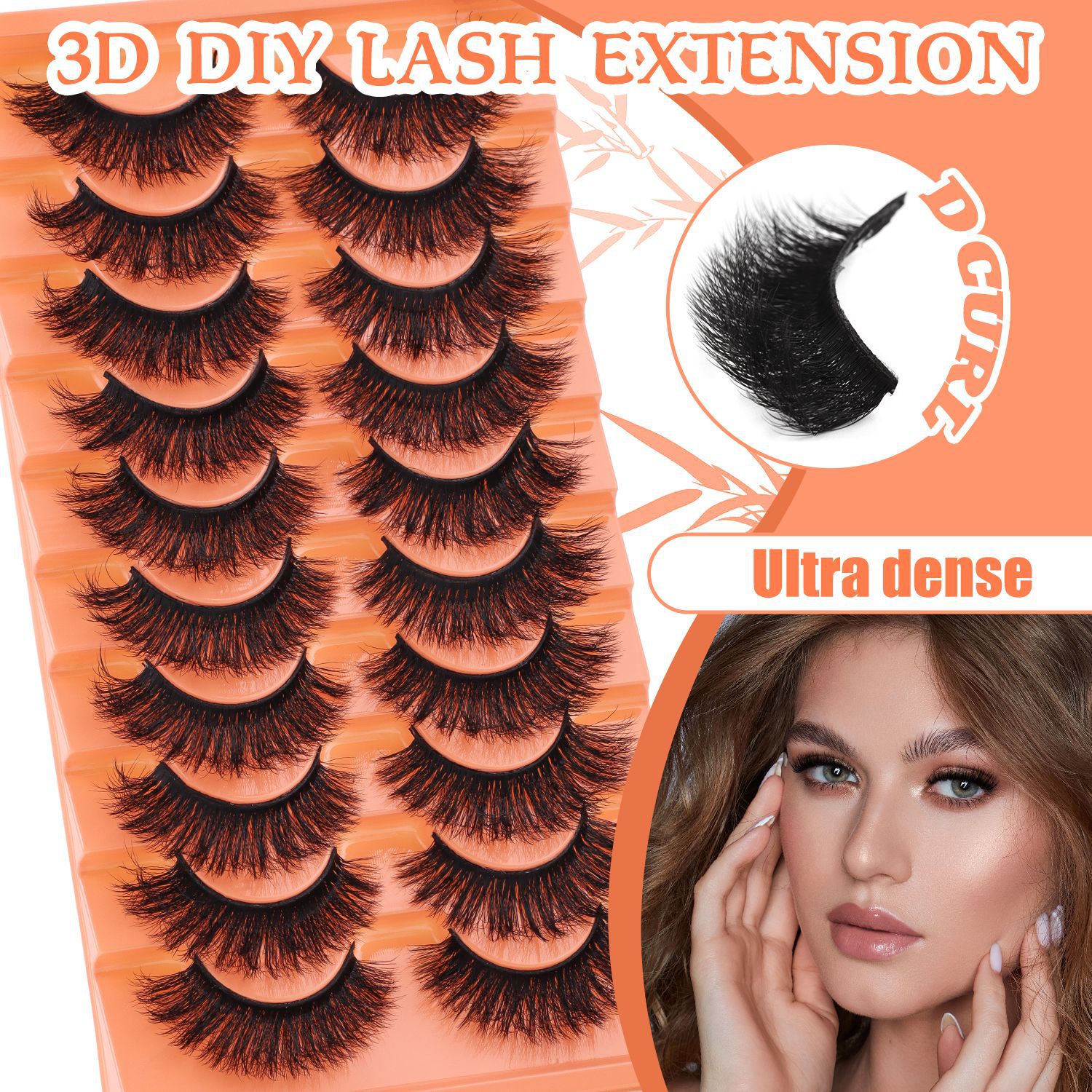 Thick Fluffy 3D Mink False Eyelashes 10 Pairs Naturally Soft Light Hand Made Reusable Multilayer Fake Lashes Ultra Dense D Curled Lash Extensions-image-1044316028