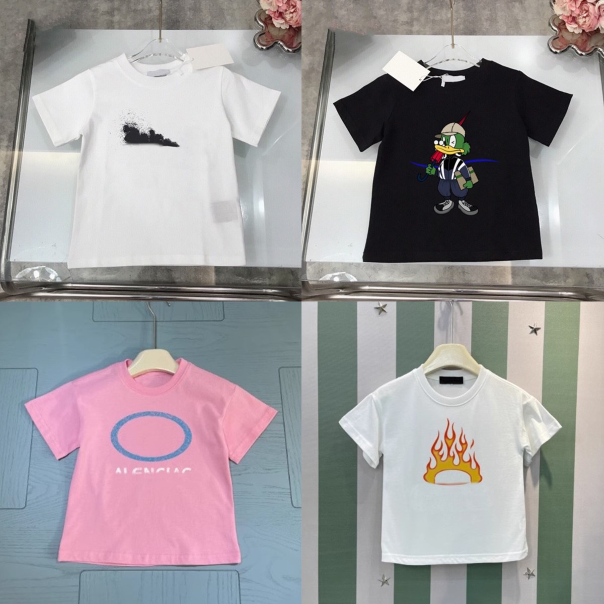 T-shirts pour enfants vêtements de créateurs baby tops garçons pour les filles pour les filles de mode hip hop street tops décontracté les enfant