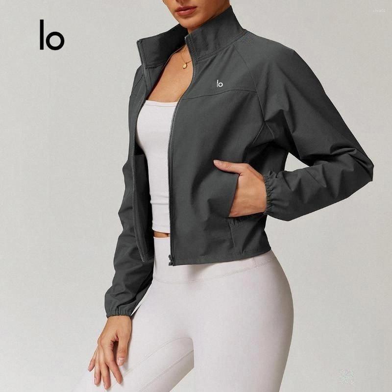 Designer Womens Jackets Long Slve Pocket Sports Jacket Women Zip Shirt Gym Top Activewear Running Coats Workout Clothes Woman I1U1 L260612