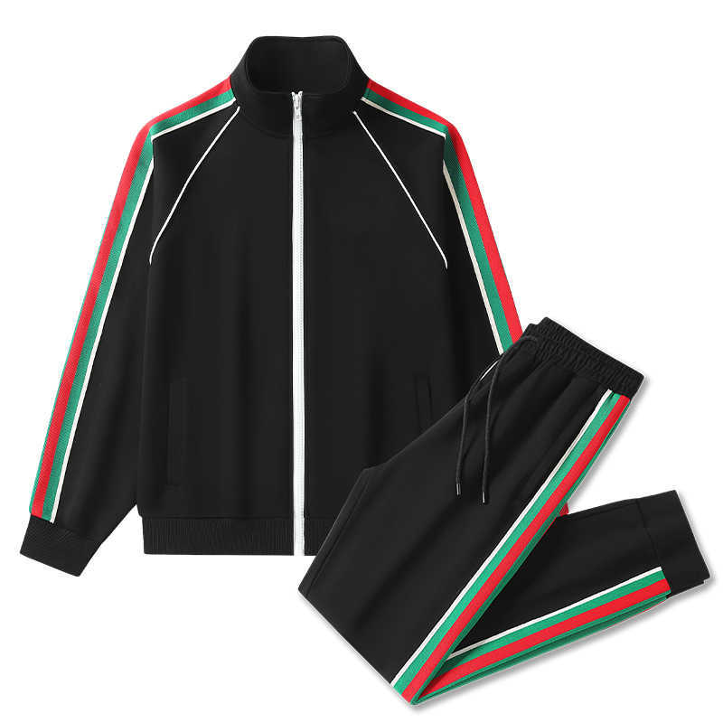 Fashion brand high quality spring and autumn set letter embroidery long sleeve trousers casual jacket trousers sports two sets 02X240815