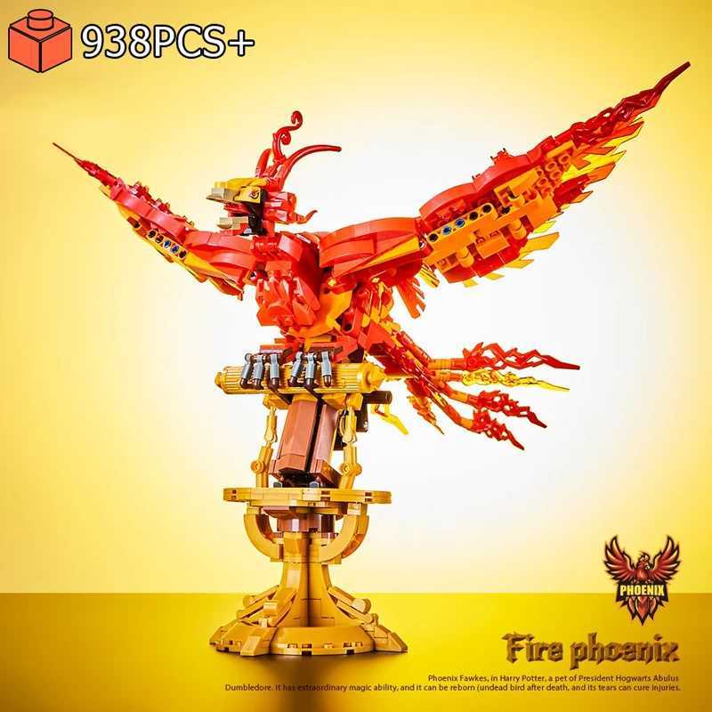 2024 New Creative Magic Fire Phoenix Toys Model Building blocks Wizardry Educational Series Decor Assemble Bricks For Kids GiftsC250212-image-1044344223