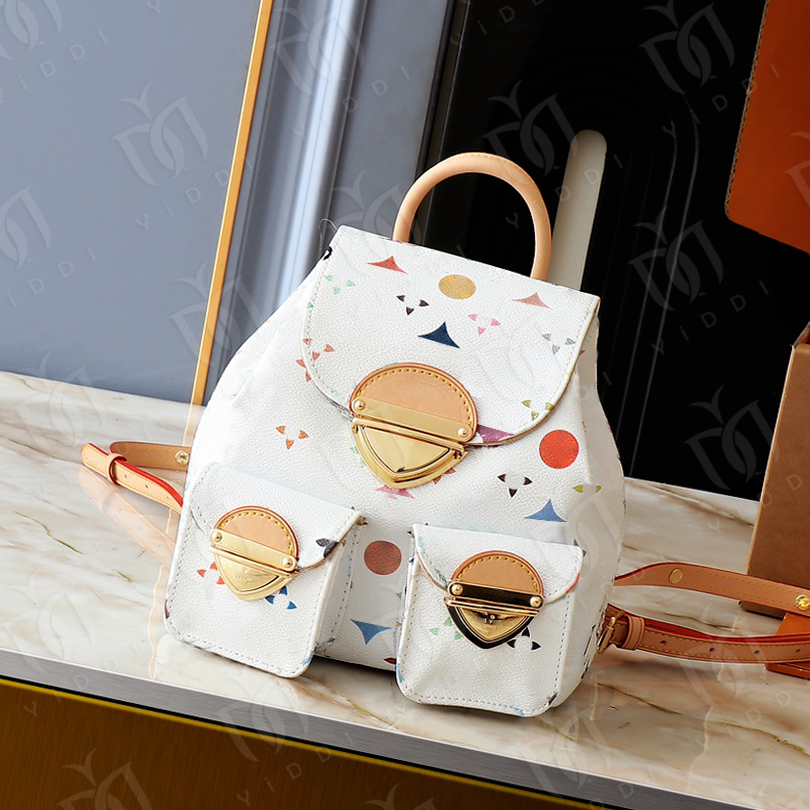 Luxury Designer mini backpack New Trendy multicolor backpack for women Student Bookbags Fashion Colorful Double bags Drawstring Bookbags Designer we