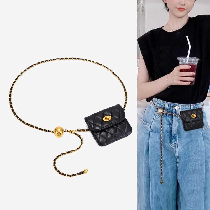 Ceintures Ceintures Chaîne Taille Chaîne Femmes PU Cuir Poitrine Sac Mini Porte-Monnaie De Luxe Designer Robe Jeans Pantalon Décoratif Sac À Band