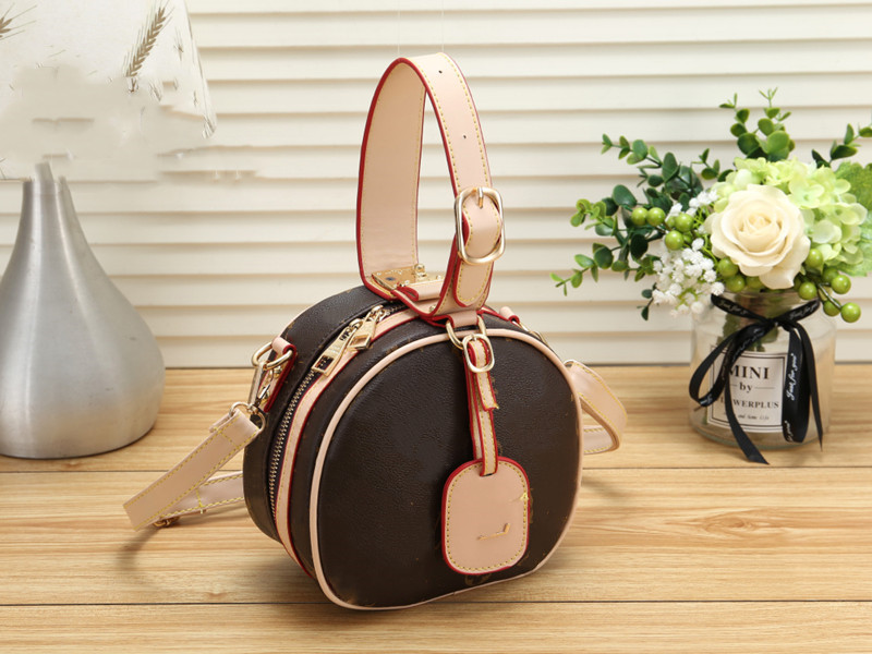 Cross Body Womens Luxurys Designers Bags Boite Chapeaux Handbags Purses Shoulder Cross Body Bucket Women L Brand Fashion Leather Round Circle-image-909195025