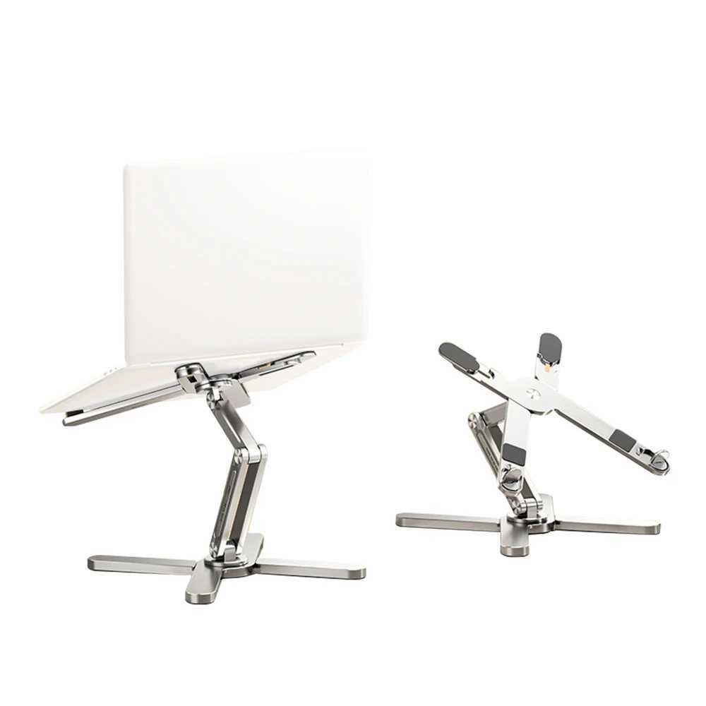 Stand with 360 Rotating Metal Foldable Holder for 16 Computer Notebook X-Shaped Ergonomic Adjustable Desk Laptop RiserXJ250214-image-1066423950