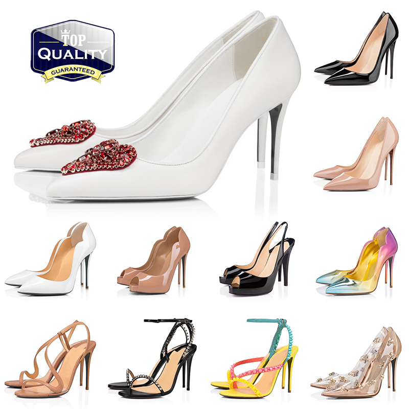 Chaussures habillées en bas rouge luxurys hauts hauts chaussures de chaussures de chaussures pompes kate stiletto sandales sexy toe pointu hot po