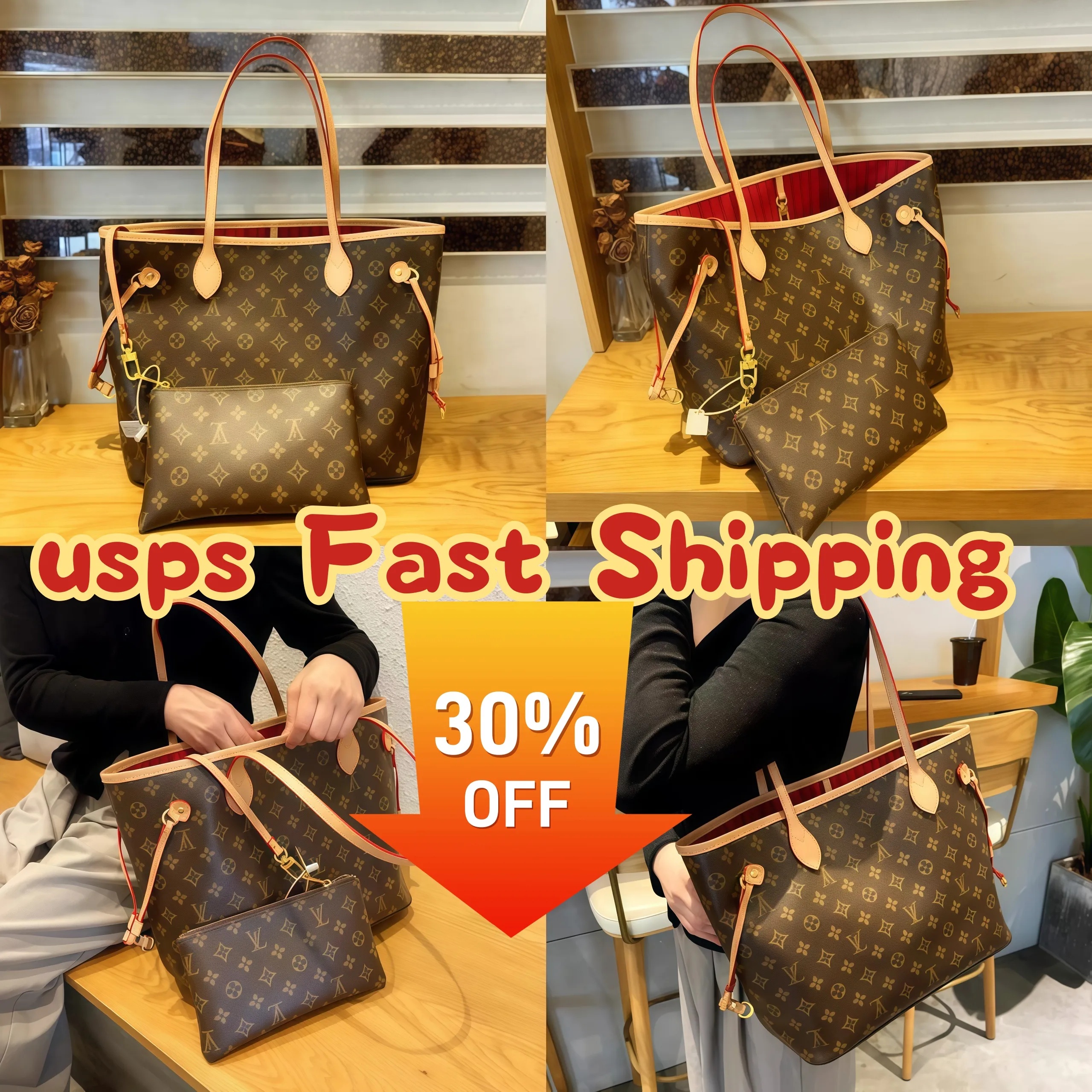 1ed Designer Tote Fashion flower Leather Handbags Women High Capacity Composite Shopping Handbag Shoulder Bags Brown Wallets Crossbody Wholesale Cla