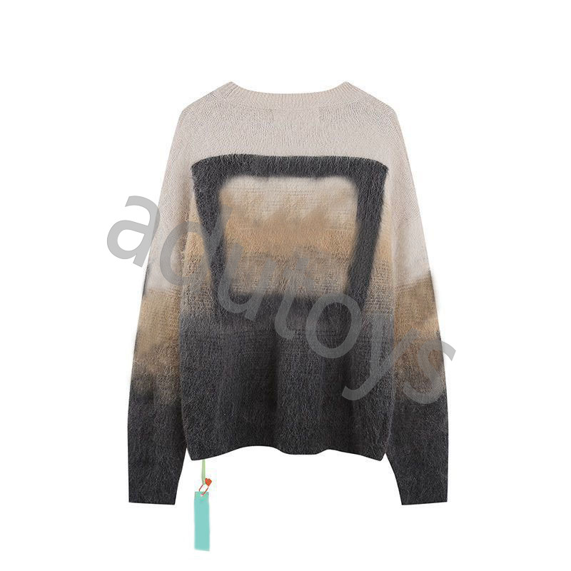 Designer sweater knit hoodie arrow pattern design off unisex mens long sleeve hoodie womens luxury brand sweater top version