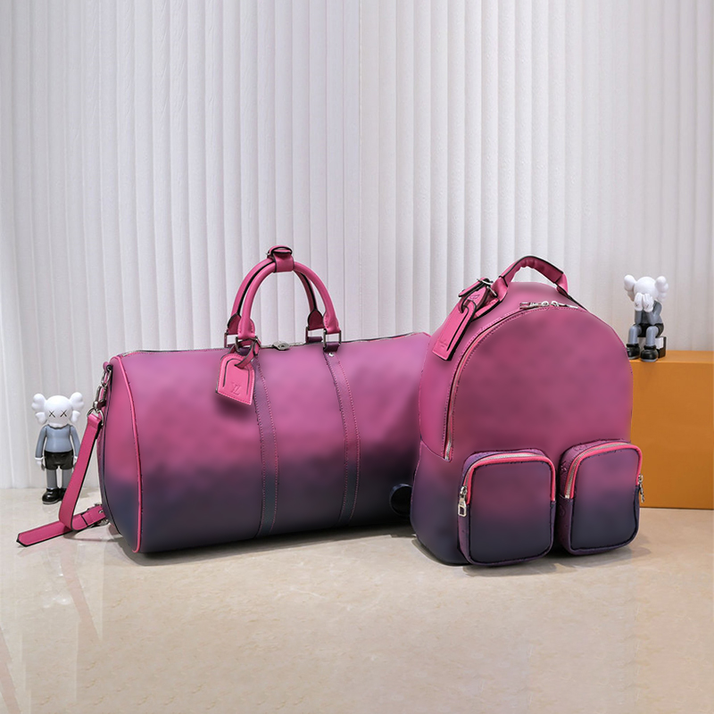 Designer Suitcases Designer Luggage 2 Piece Backpack and Duffel Bags Top Quality Duffle Bag Women Travel Bags Luggage Pu Leather-image-1044579513