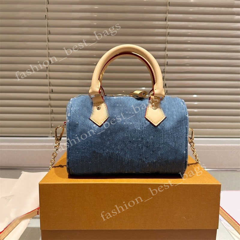 Sacs à bandouliers mini nano denim femmes fourre-tout sac de sac à bandoulière Sac E Soft Solid Purse Handle Letter