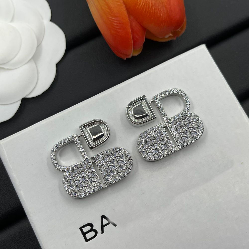 Top Bb earrings Paris classic luxury women's earrings BB letter brass material electroplated 18k gold-image-969383863