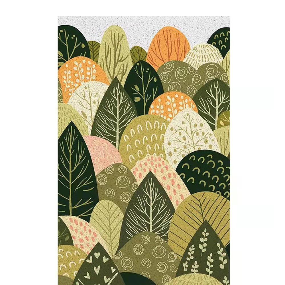 Home Entrance Silk Circle Floor Mat Oil Painting Style Entrance Door Mat Can Be Cut Carpet-image-1044705235