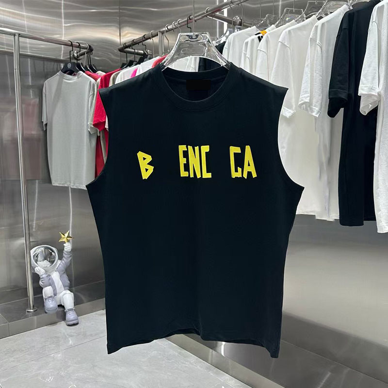 Men's Tank Tops Cotton Sleeveless T Shirt Designer Letters Printed Sexy Off Shoulder Vest Asian size S-4XL Summer Casual Mens Loose Breathable
