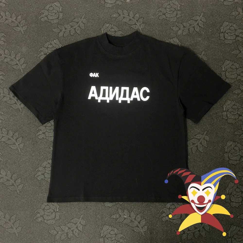 Men's T-Shirts YZY DONDA Men Women Russian Printing Clothing Casual Loose Oversize T Tops T Shirt L260205