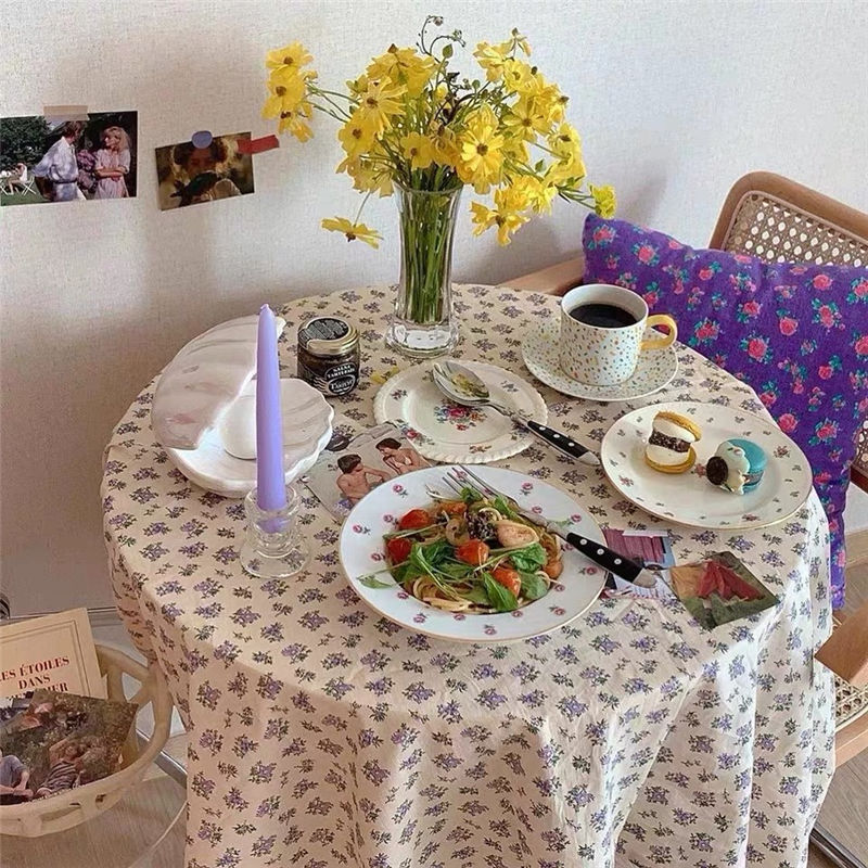 Floral Pastoral Homestay Coffee Shop Restaurant Student Dormitory Arrangement Background Tablecloth-image-1044816264