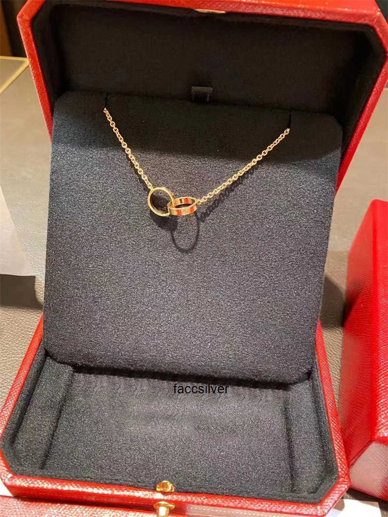 Luxury designer necklace diamond screw love necklaces for men cool aesthetic double hoop cjeweler chains mens woman pendant necklaces ladies jewelry