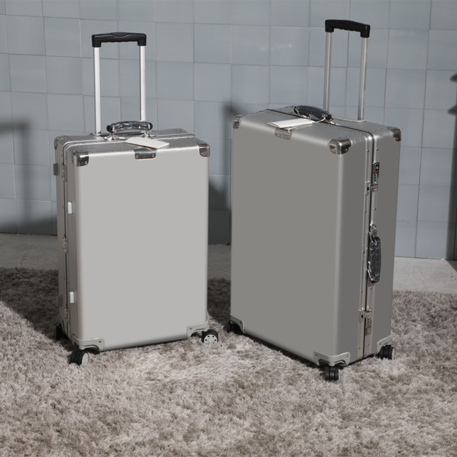 Designer Suitcases Hard Shell Travel Bags Suitcase 20 Inch 26 Inch Metal Spinner Carry Fashion Luggage Valise Trolley Large Box Bag-image-1001074781
