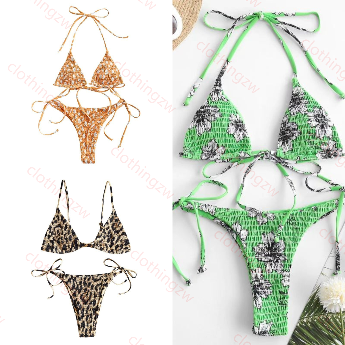 bikini designer bikini swimwear designer bathing suits women trendy halter sexy lingerie set snakeskin printed lace-up swimsuit designer womens s
