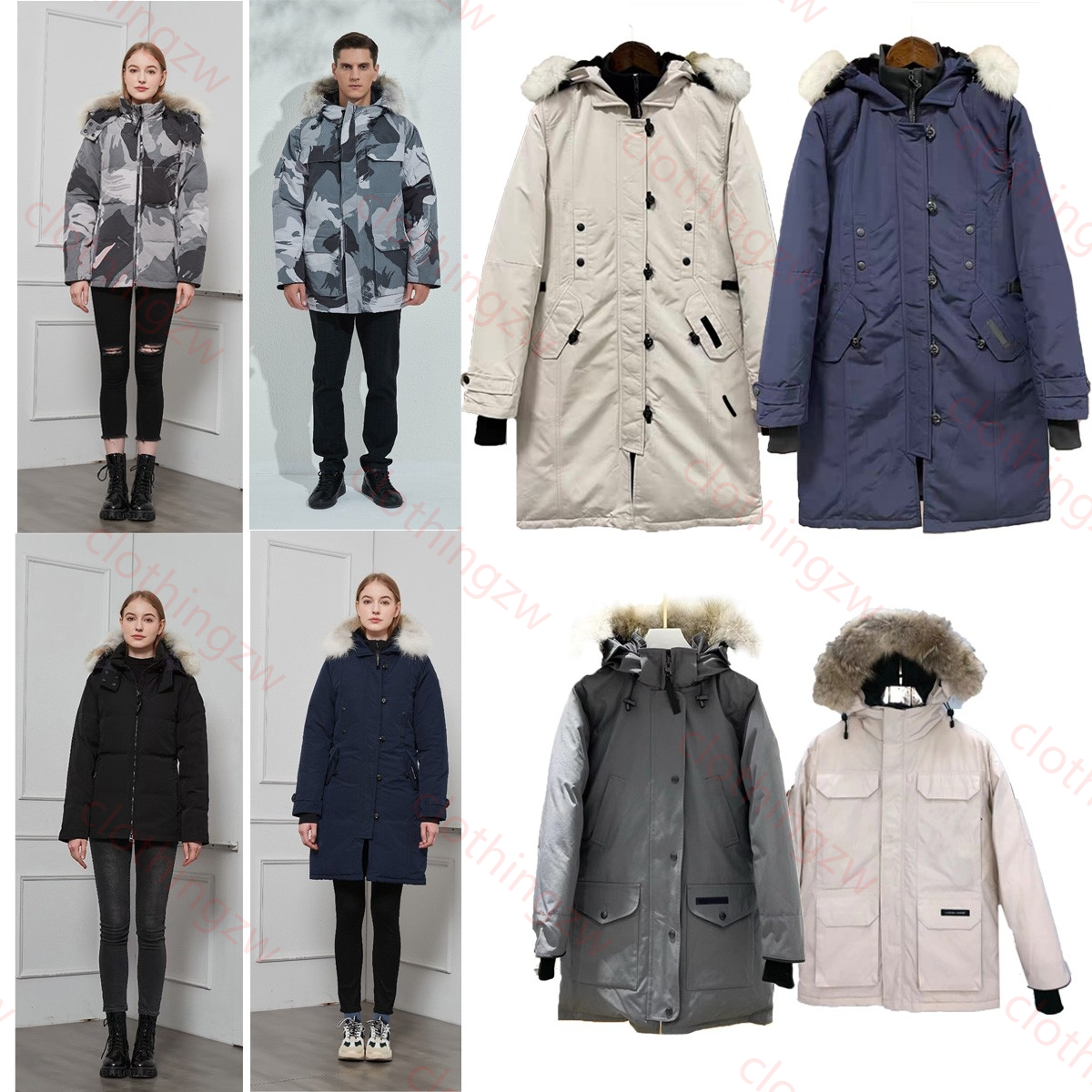 coats designer women puffer jacket womens designer coat men arctic jacket hooded winter long sleeve pocket arctic parka close-fitting thick warm