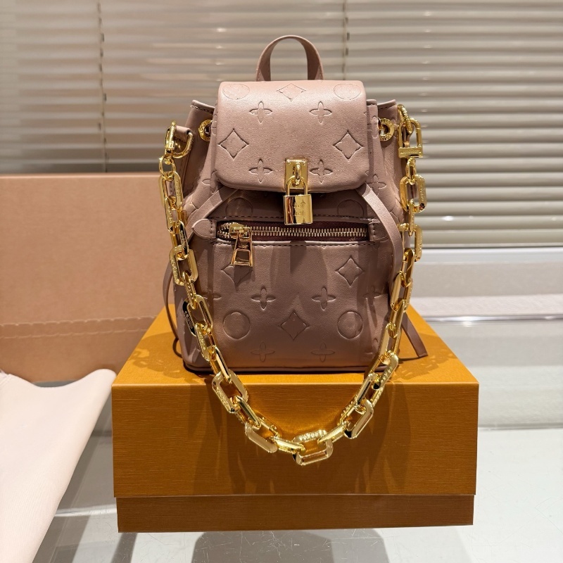 TOP Mens Womens Luxurys Designer New Embossed Backpack Leather Tote Paintings Handbag Shoulder Crossbody Chain Underarm Bag Purse 19CM/25CM