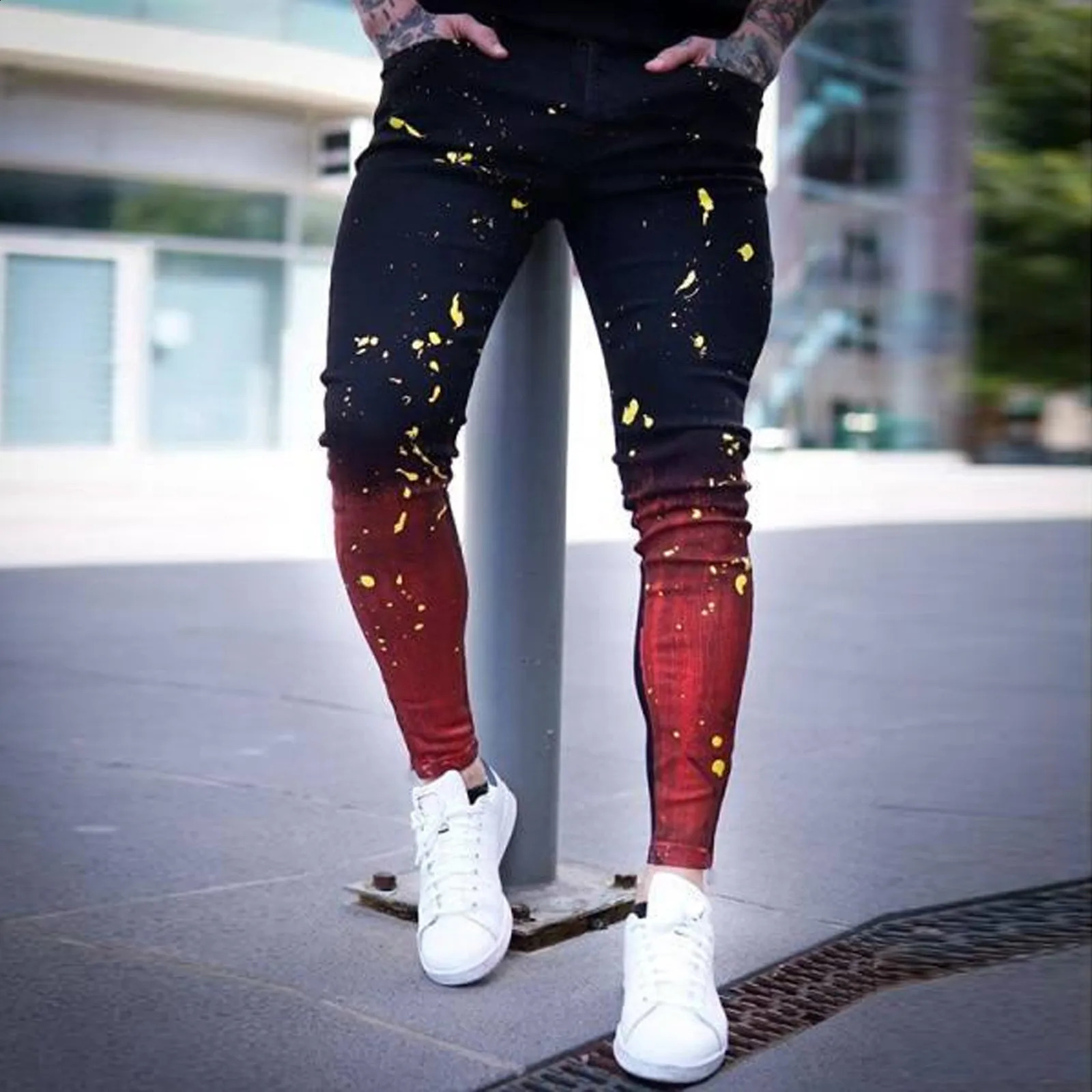 Pants Mens Sports Denim Length Casual Bodybuilding Full Summer Pocket Men Korean Fashion Straightleg Versatile 250214Z
