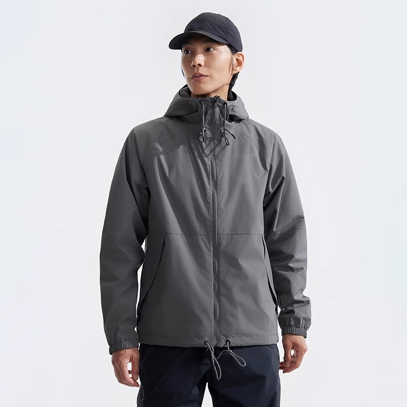 2025 Summer New Men's Hooded Jacket Coat Male Outdoor Sports Woven Windproof Outerwear Jackets-image-904883073