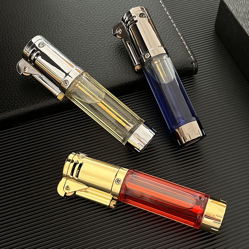 Ultra Thin Compact Gas Lighter Grinding Wheel Butane Lighter Inflated Portable Lighter NO GAS-image-557870173