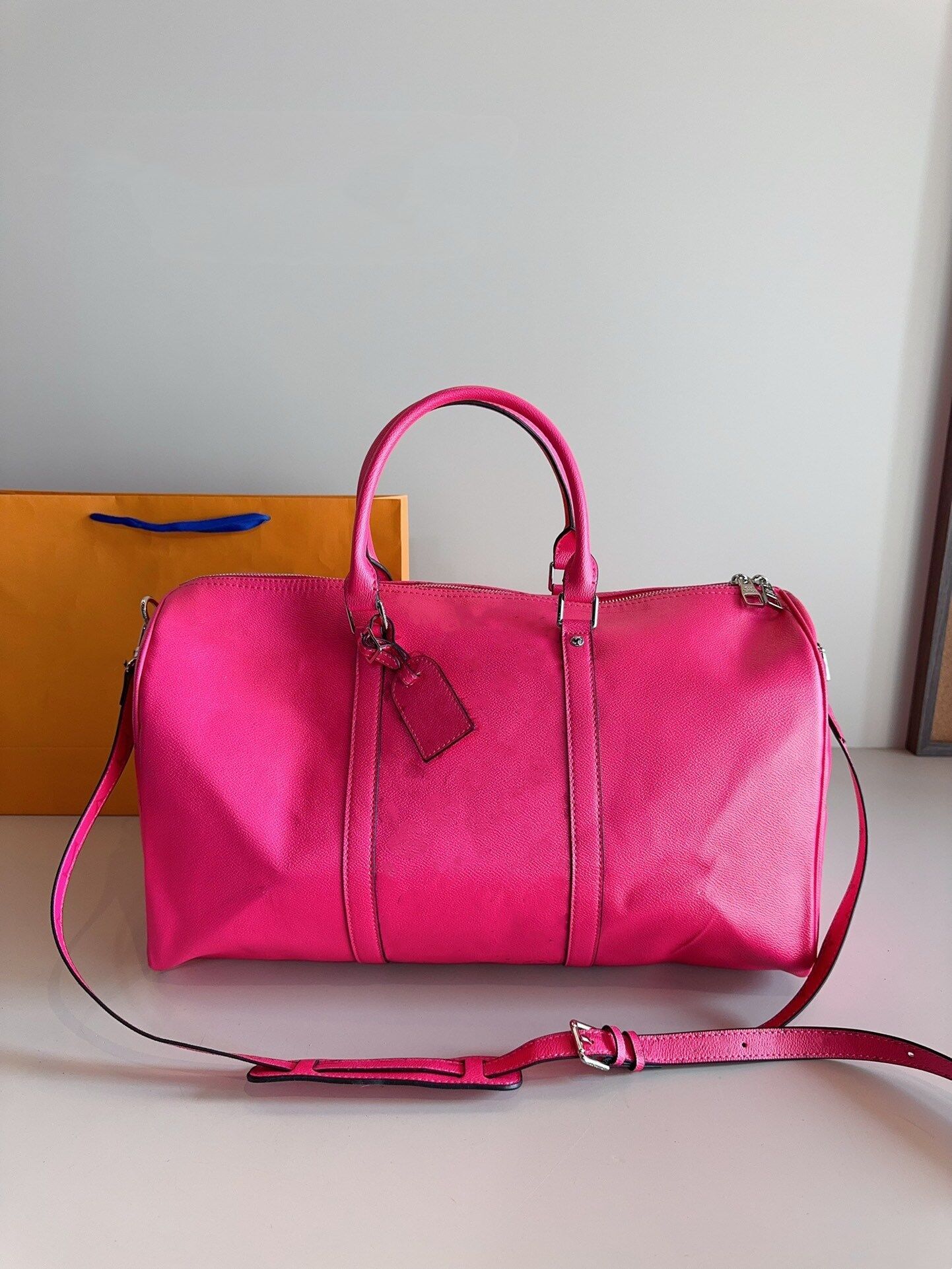 high quality Tote Luxury Solid color halo dyeing Travel Bag Designers Bags Handbag PU Leather Men Travel Bag Large Capacity Luggage Duffle kEEP 4-image-1045318740