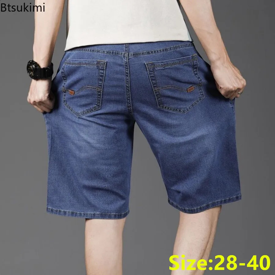 Summer Mens Comfort Thin Denim Shorts Fashion Versatile Casual Straight Pants Men Loose High Elastic Short Jeans Oversized 250214Z