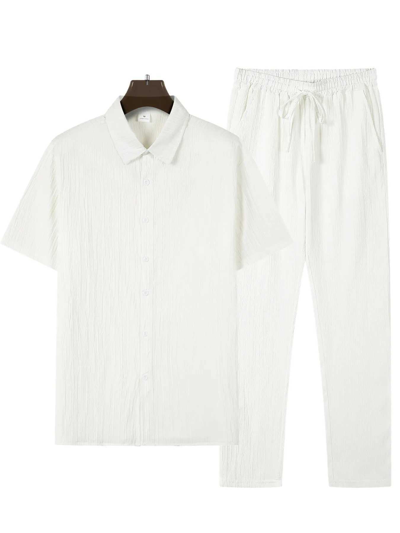 Ensembles décontractés de style coréen d'été pour hommes streetwear masque réconfortant un revers solide topstroussers joggers cosuit de survêtem