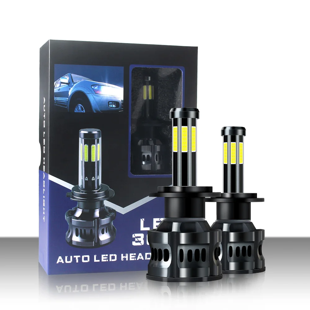 Ampoules LED de phare auto H7 COB 8 côtés 12 V 6000 K 15000 lm haute visibilité