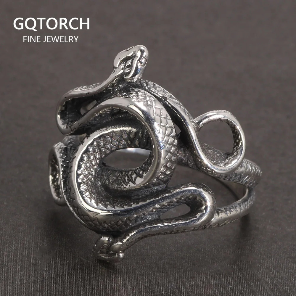 Real 925 Sterling Silver Snake Rings for Men Women TV Drama Natural Born Killers Retro Punk Fine Jewelry Gift For Fans 250221