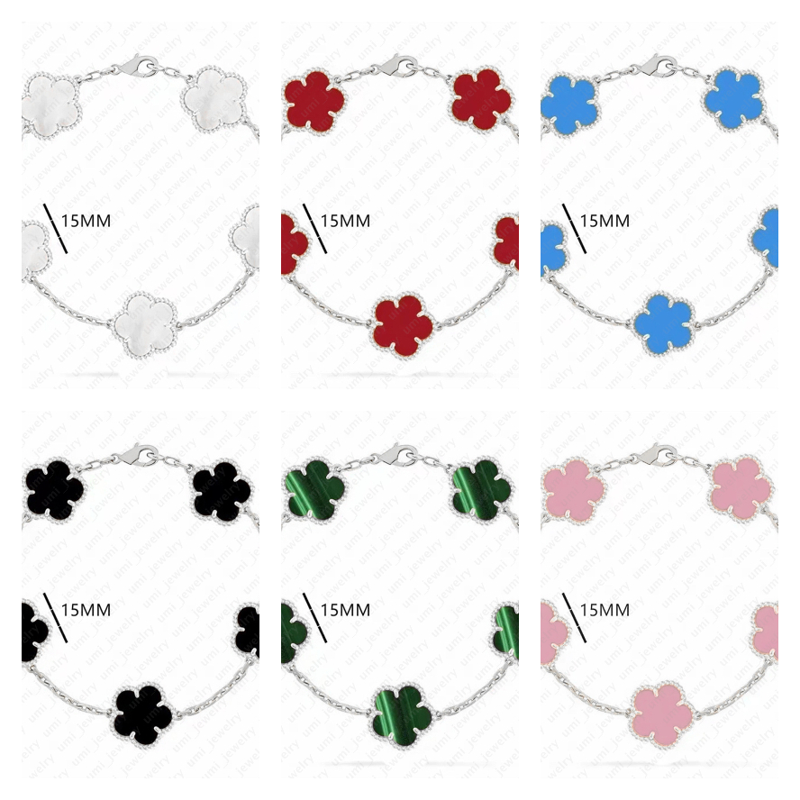 bijoux de créateur 15mm bracelet fleur trèfle bracelet bijoux femme designer plaqué or 18 carats bracelets en agate rouge minimaliste bon bracele