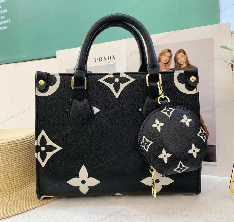 M46653 Luxurys handbag clutch Designer bag EAST WEST Genuine leather tote top handle small pochette embossed bags with mini purse Womens mens crossb