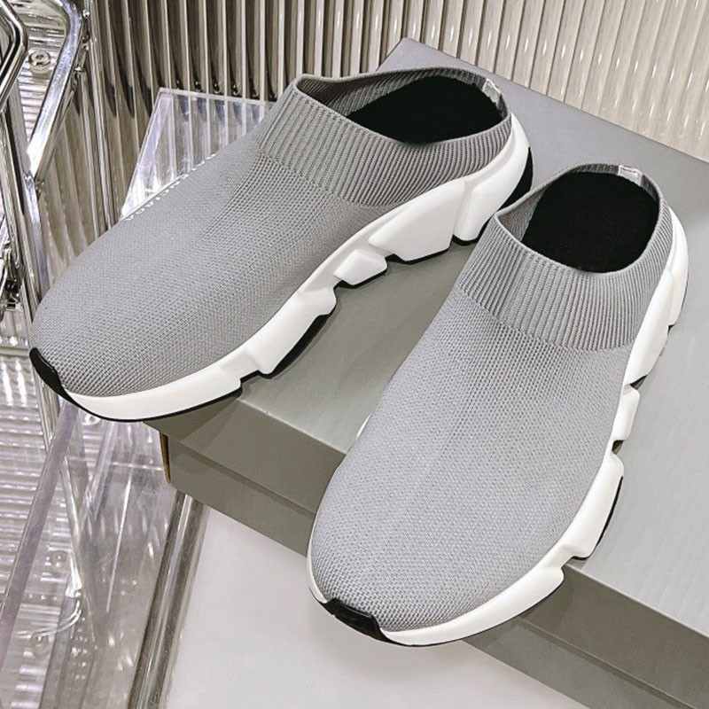 WOMENS SPEED RECYCLED KNIT MULE IN BLACK designer spring summer sandals luxury couple 2025 new mule ultra light anti slip wear resistant rubber sole