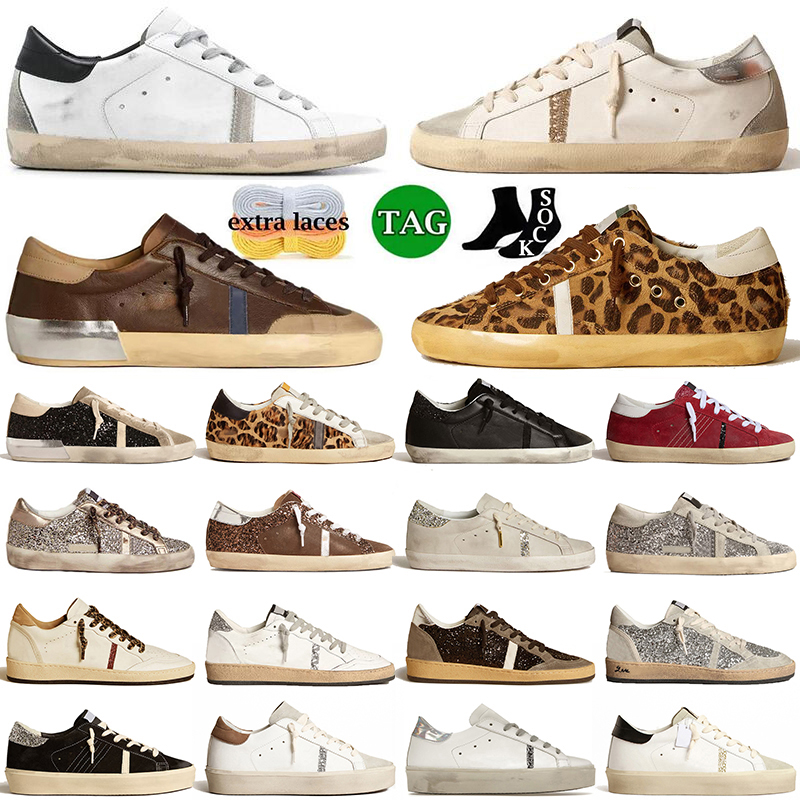 Golden Goose Super-Star Nouvelle libération Italie Marque Femmes Sneakers Super Star Chaussures Luxe Golden Sequin Classique Blanc BLANC DO-Vieux