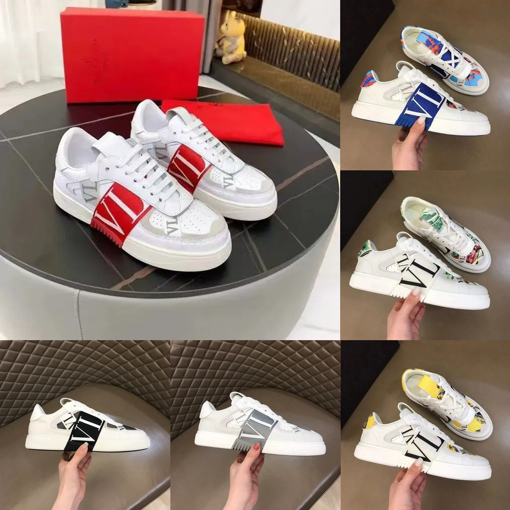 Designer Casual Shoes Vs Designer Men Women Fashion Low-Cut Calf Leather Flat Sports Skateboard Breathable And Comfortable Leisure Walking Shoes