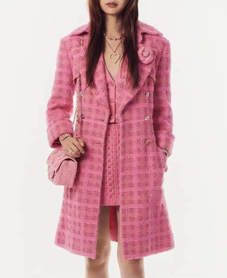 Chan paris veste de piste manteaux concepteur femmes 2025 vestes haut de gamme pour femmes tweed rose veste de créateur femmes manteau femmes tre