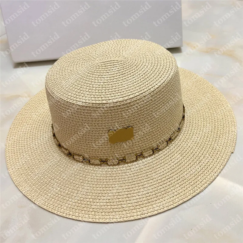Designer Straw Hat Summer Womens Sun Hat Man Sunbonnet Fashion Beach Hat Unisex Grass Braid Sun Protection Fashion Flat Bucket Hats Sunhat-image-959633278