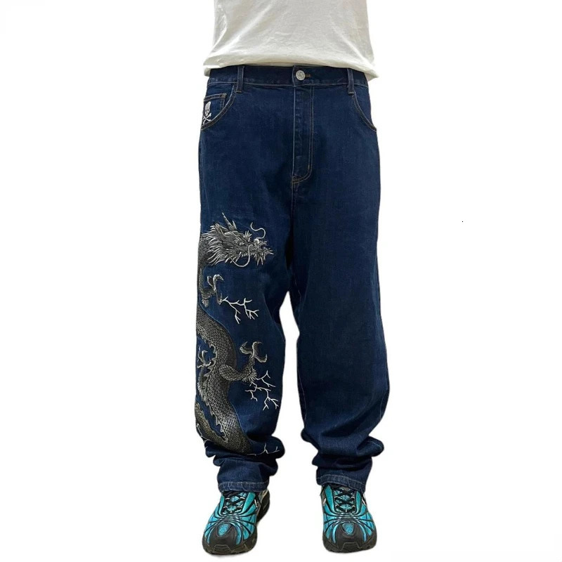 Graphic Print Baggy Jeans for Men Clothing High Street Harajuku Vintage Hip Hop Jeans Men Pants Casual Loose Wide Leg Mens Jeans 250222