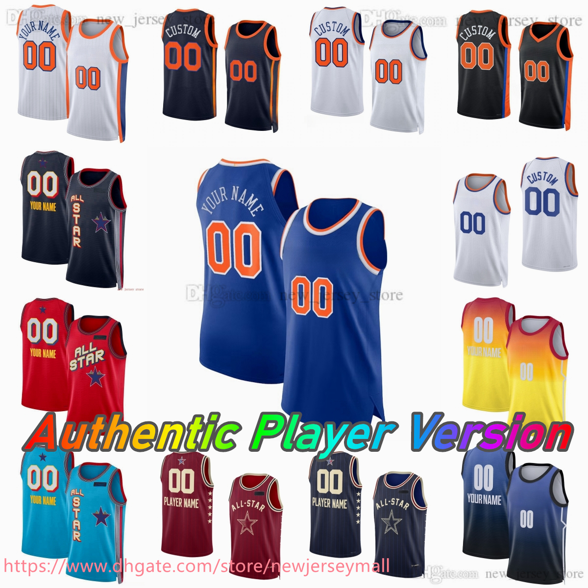 Custom Au joueur Version Basketball 32 Towns Jersey Authentic cousé 11 Jalen Brunson 3 Josh Hart Anunoby Bridges Dariet Payne McBride McCullar Ko